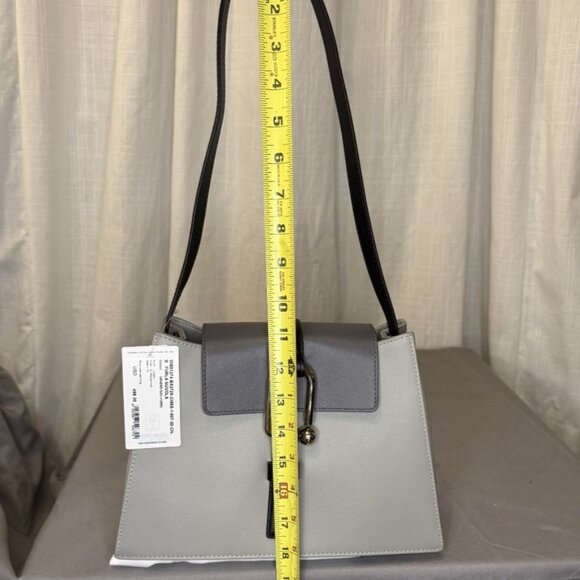 Furla Nuvola Leather Bag, Adjustable Strap, Gray/Black, Cenere/Soil/Nero - Picture 14 of 15